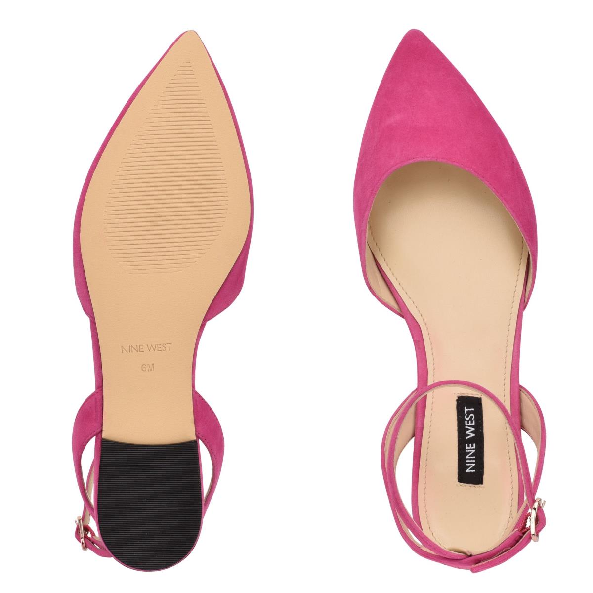 Pink Women's Nine West Briy Pointy Toe Ballet Flats | JBOL84319