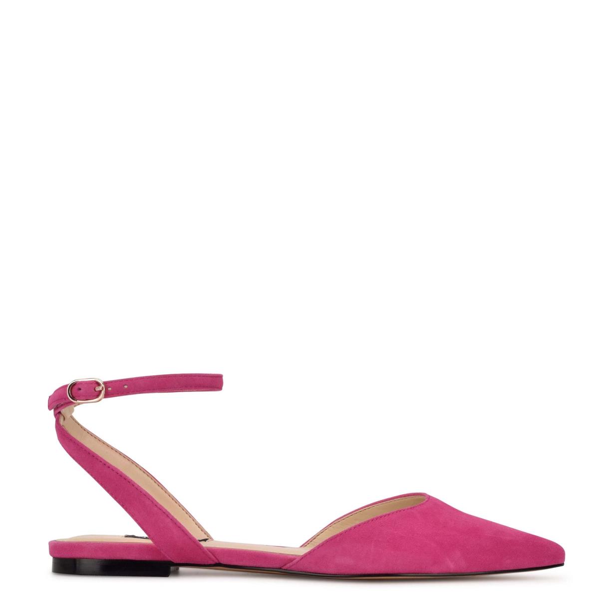 Pink Women\'s Nine West Briy Pointy Toe Ballet Flats | JBOL84319