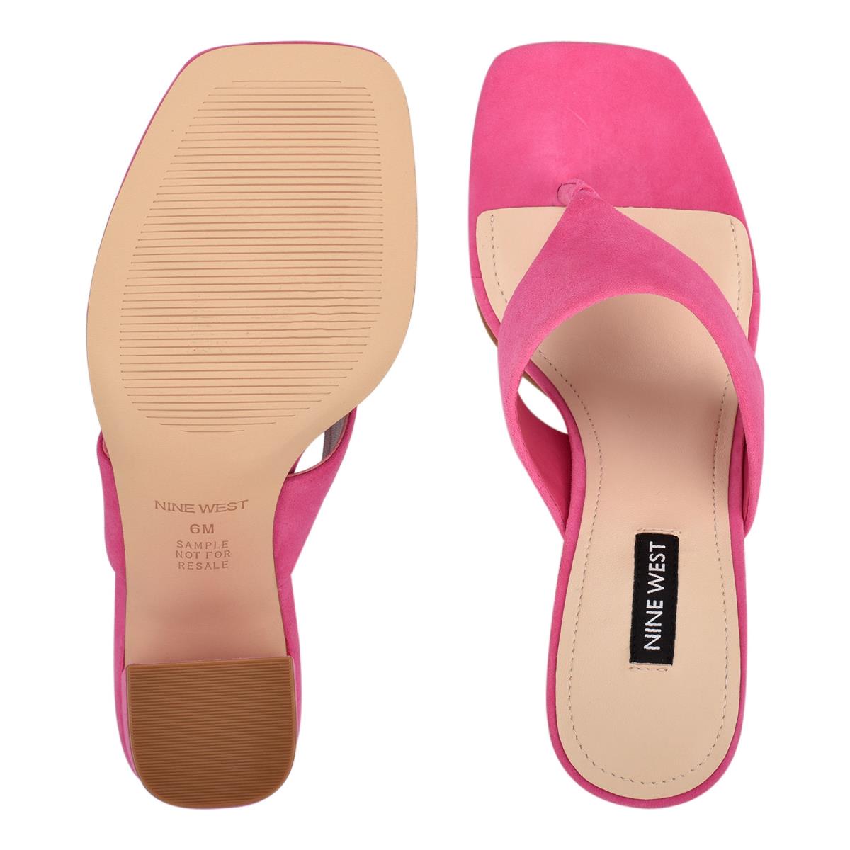 Pink Women's Nine West Gogo Block Heel Slide Sandals | JXFI41738