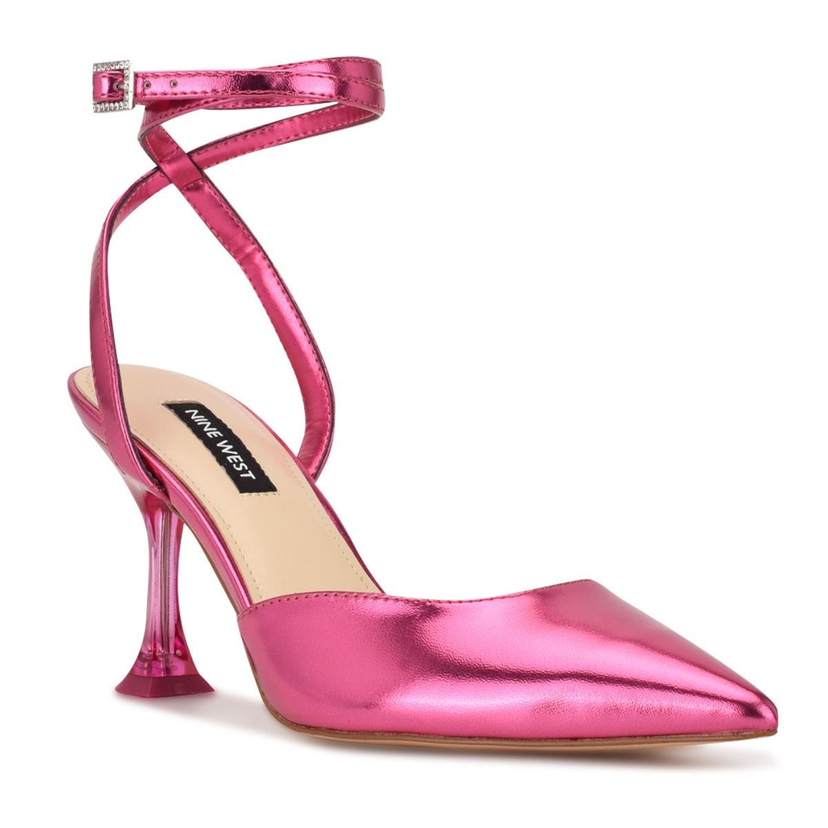 Pink Women's Nine West Harlowe Ankle Strap Pumps | MUZN32168