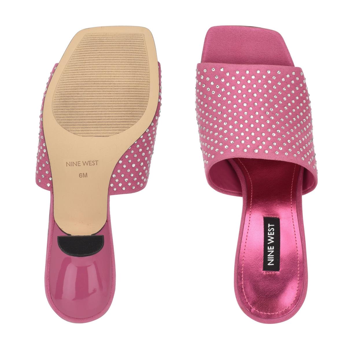 Pink Women's Nine West Partie Heeled Slide Sandals | PTVM05164