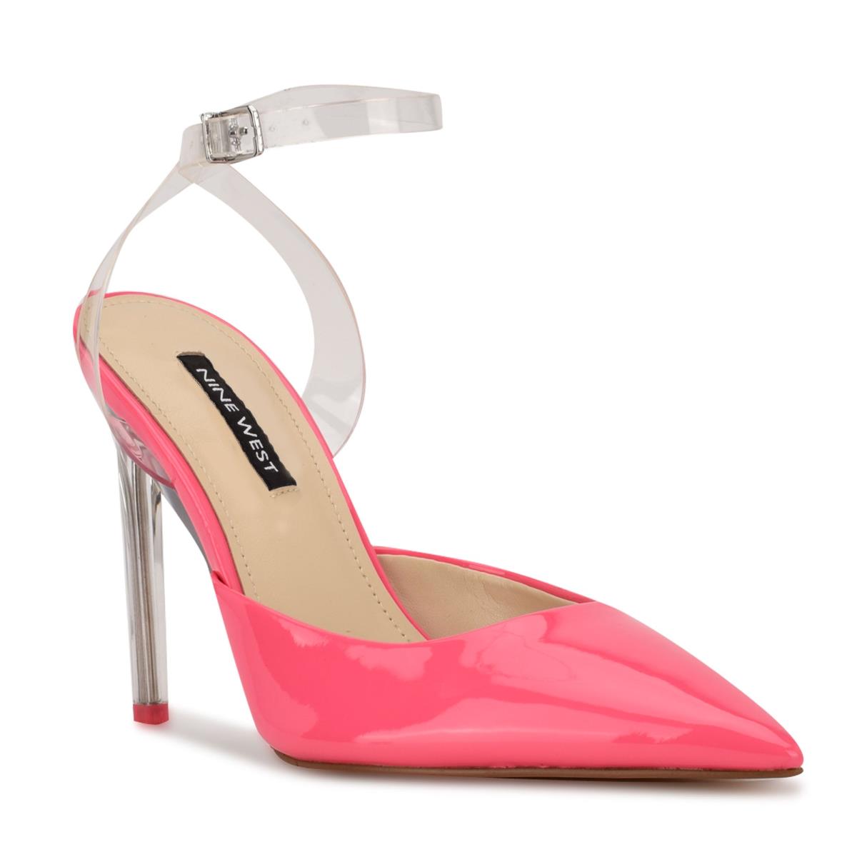 Pink Women's Nine West Sparkea Ankle Strap Pumps | WXBL71905