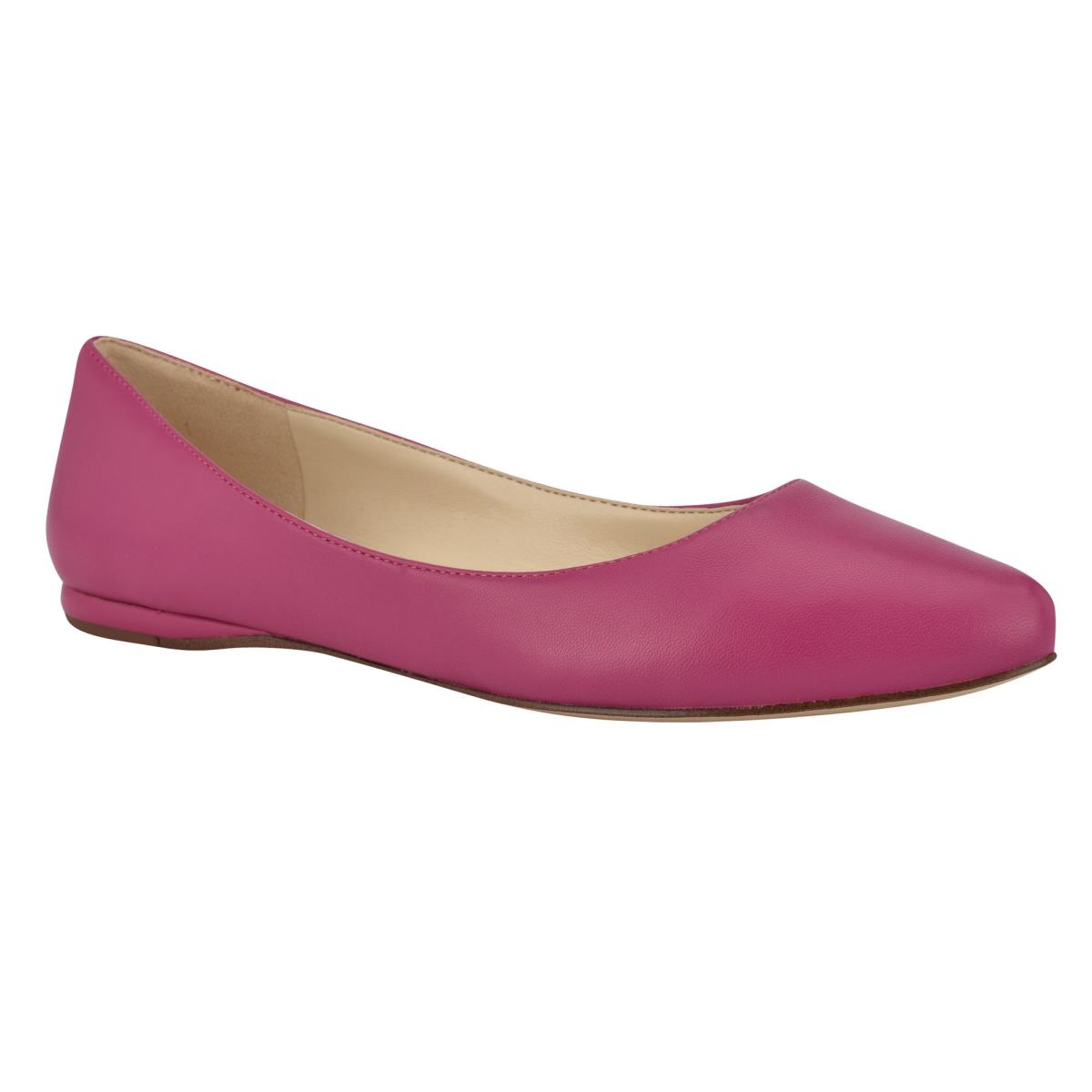 Pink Women's Nine West Speakup Almond Toe Ballet Flats | LSNO73960