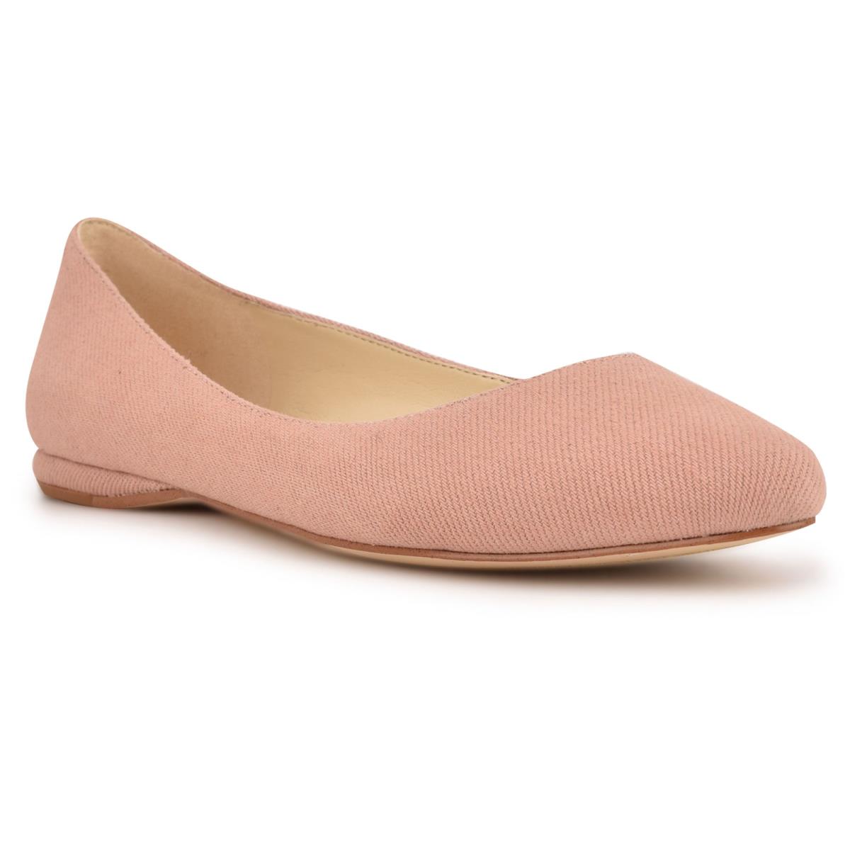 Pink Women's Nine West Speakup Almond Toe Ballet Flats | YDNB49328