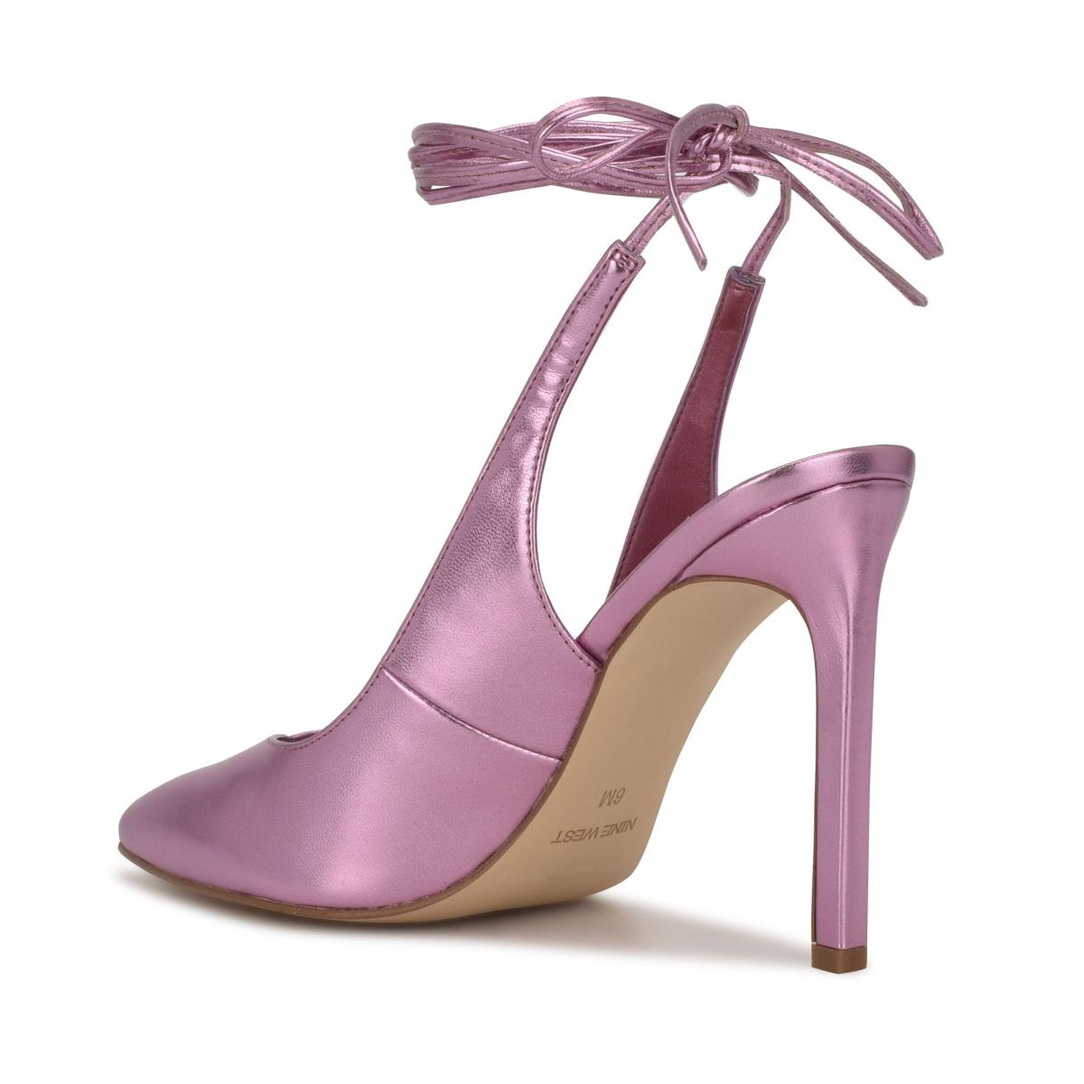 Pink Women's Nine West Talon Ankle Wrap Dress Pumps | IGTF93826