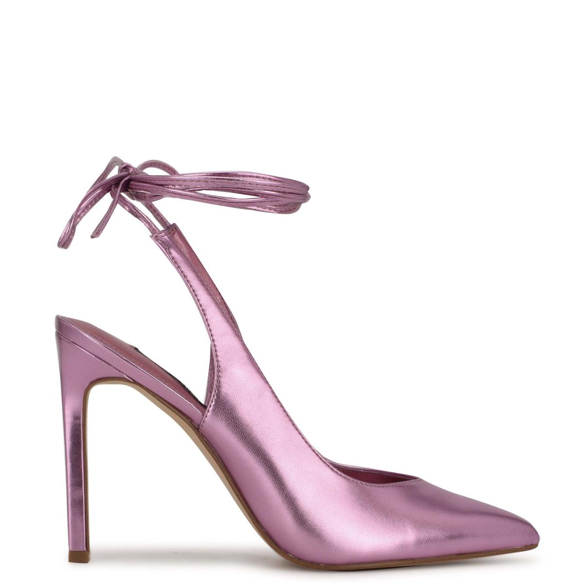 Pink Women\'s Nine West Talon Ankle Wrap Dress Pumps | IGTF93826