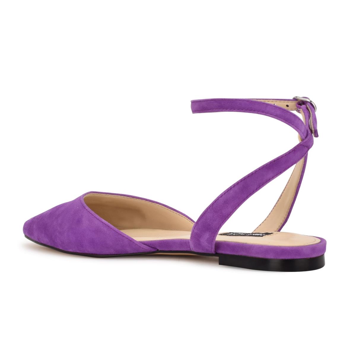 Purple Women's Nine West Briy Pointy Toe Ballet Flats | OFIJ94610