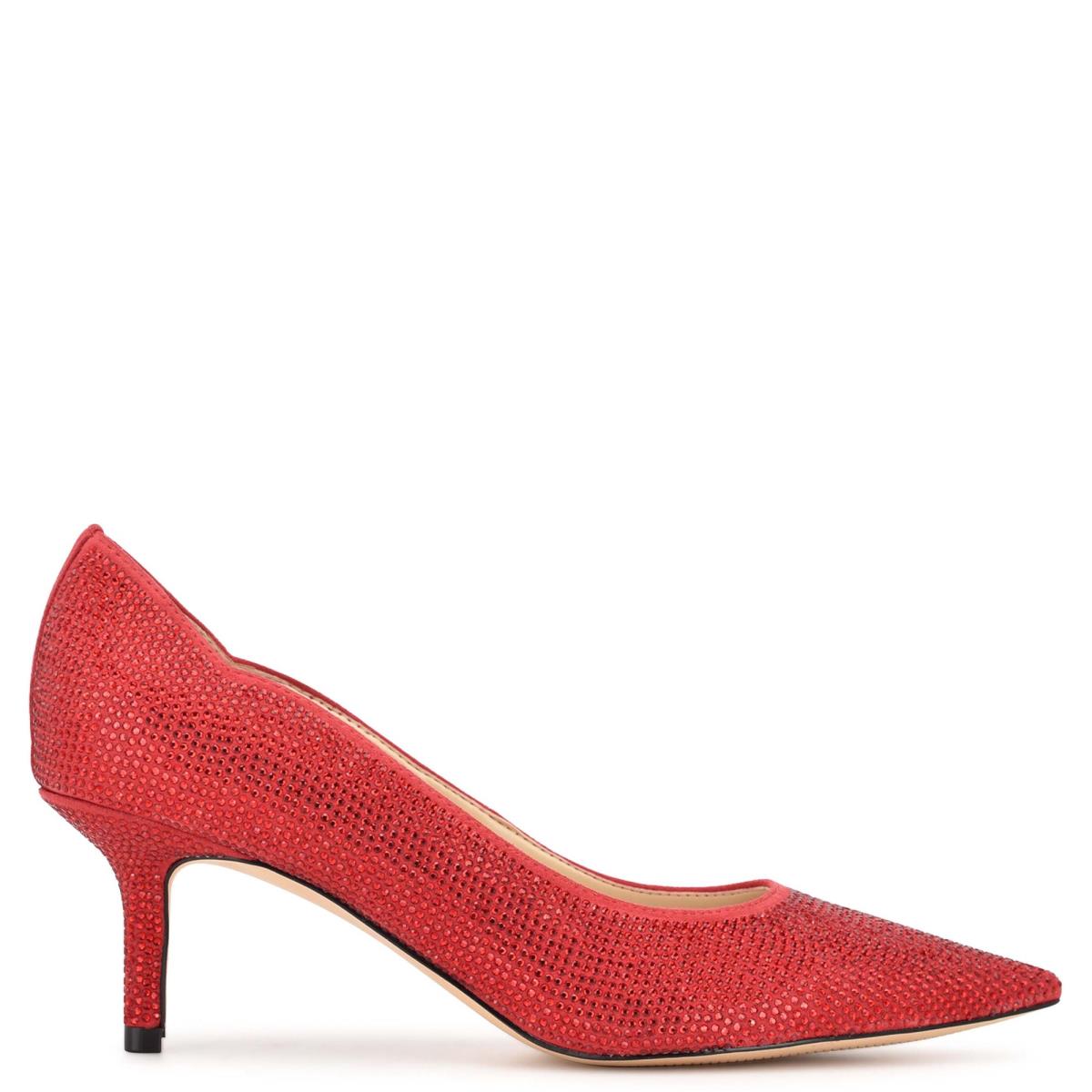 Red Women\'s Nine West Abaline Rhinestone Pointy Toe Pumps | KBRU16924