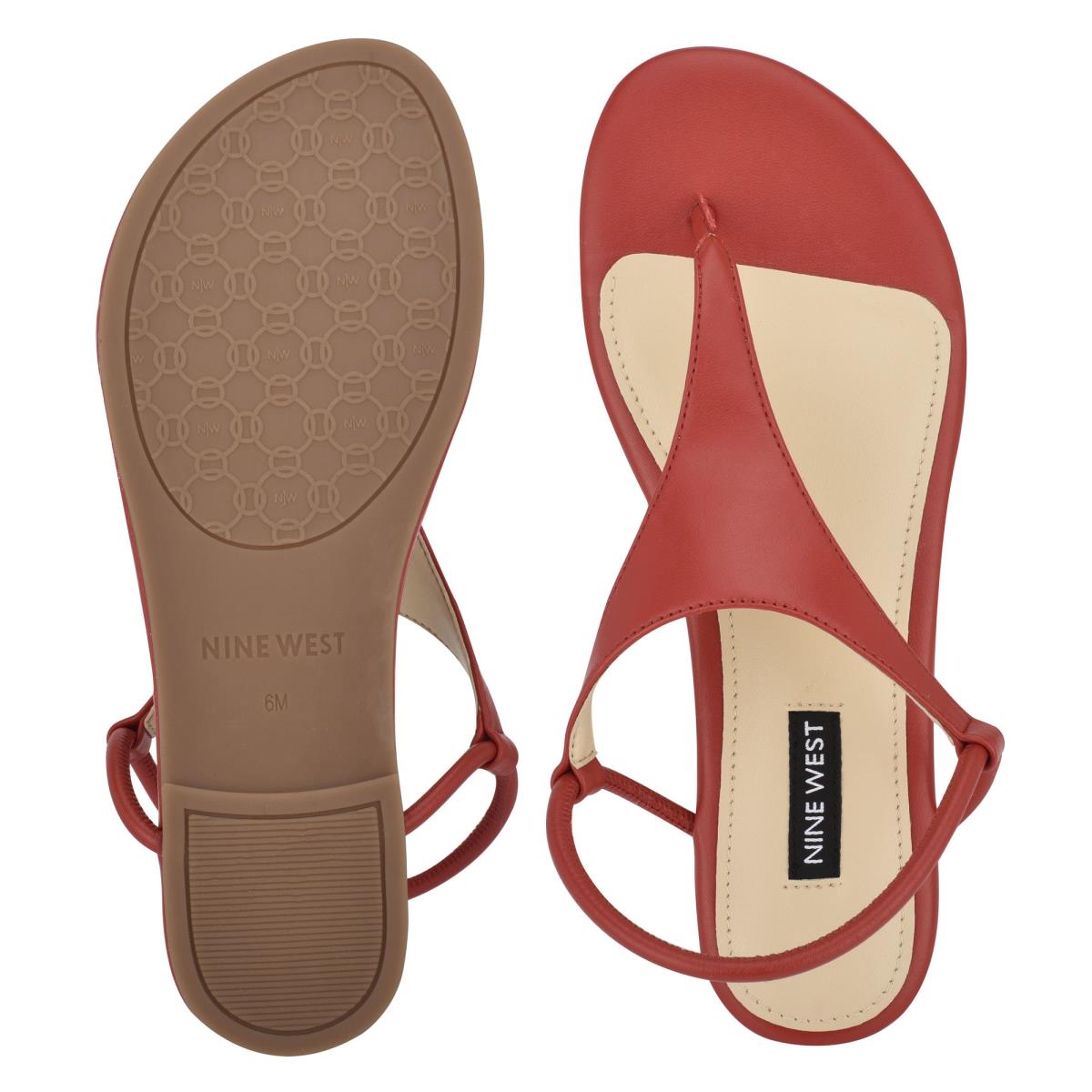 Red Women's Nine West Braydin Stretch Flat Sandals | HKCQ30761