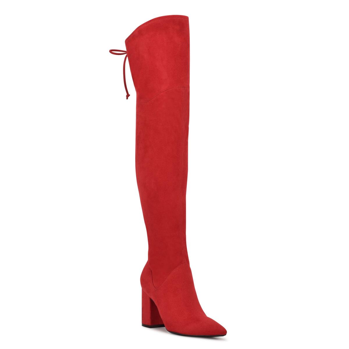 Red Women's Nine West Ceeya 9x9 Over The Knee Heeled Boots | JYAU71493