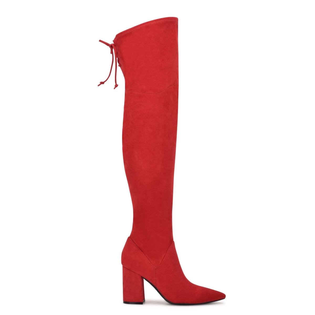 Red Women\'s Nine West Ceeya 9x9 Over The Knee Heeled Boots | JYAU71493