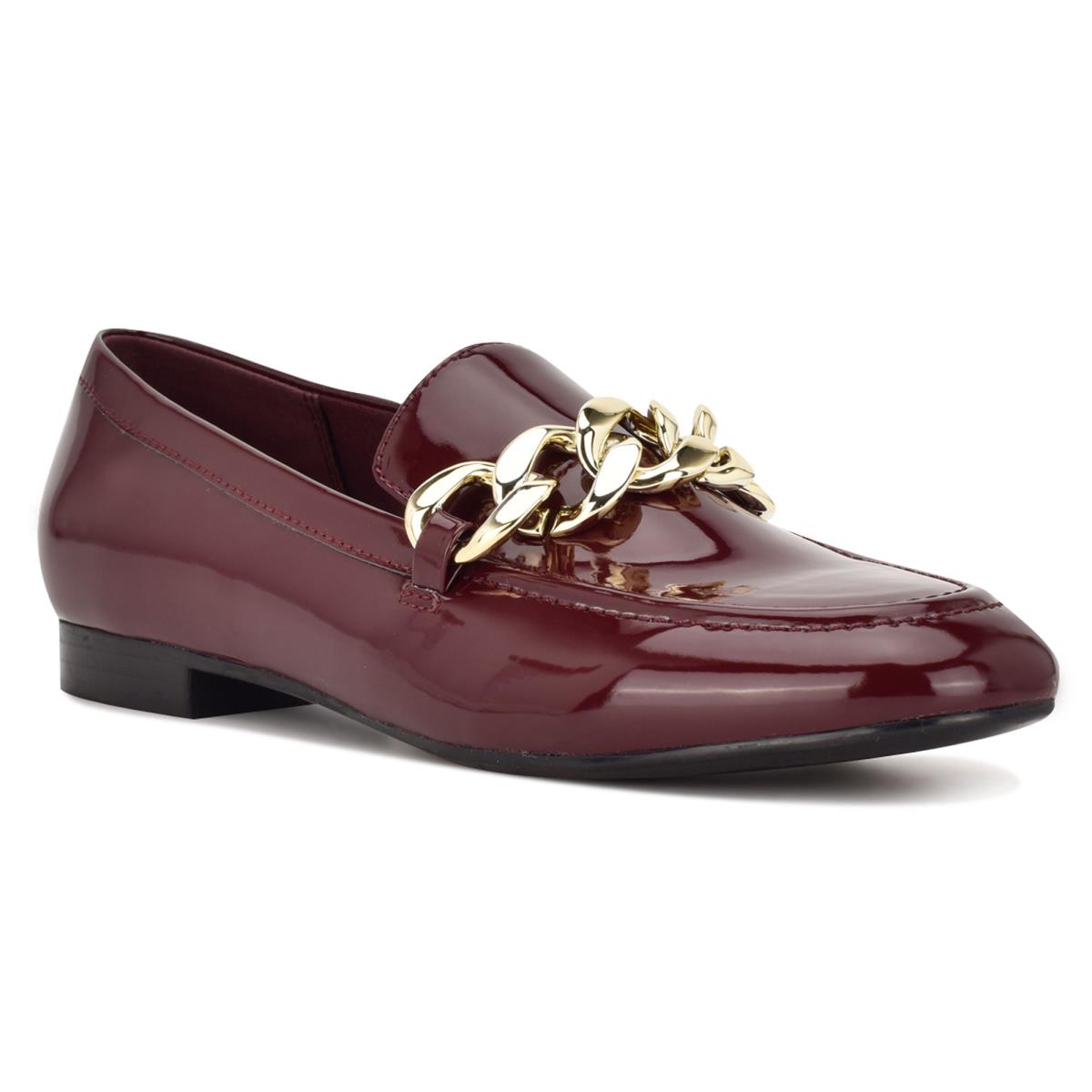 Red Women's Nine West Chain Slip-On Loafers | JKNM53264