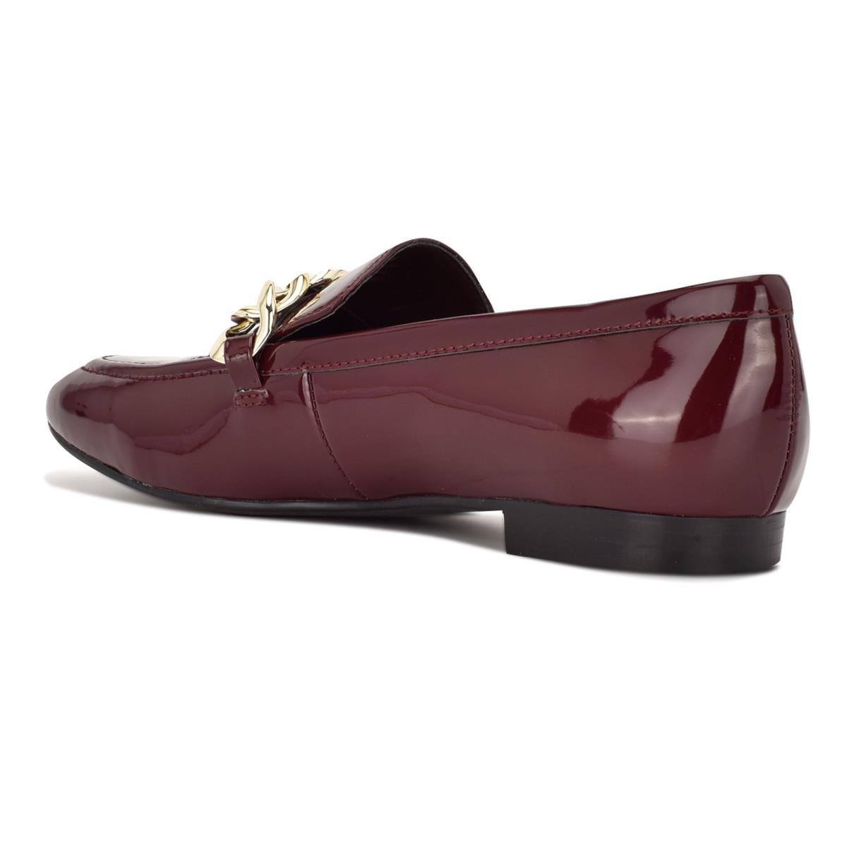 Red Women's Nine West Chain Slip-On Loafers | JKNM53264