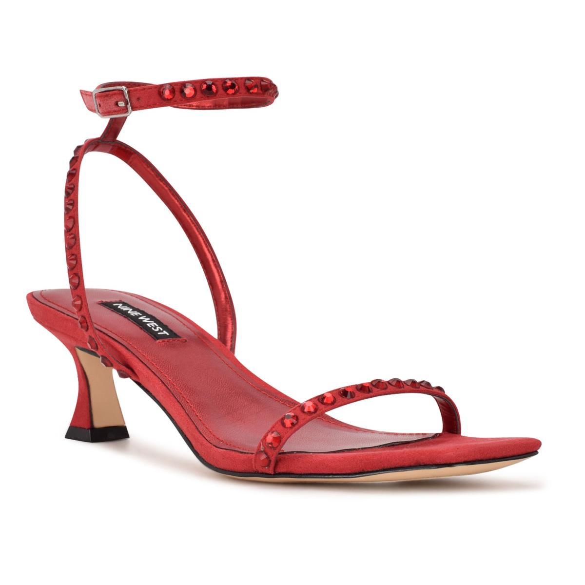 Red Women's Nine West Giena Ankle Strap Dress Sandals | RNYB86459