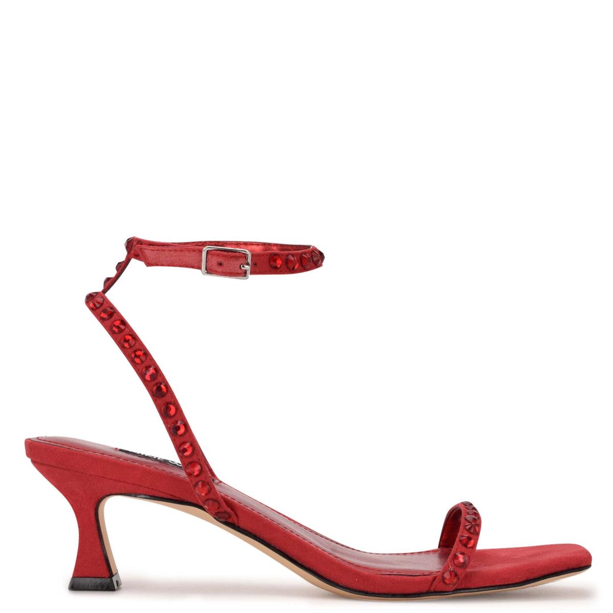 Red Women\'s Nine West Giena Ankle Strap Dress Sandals | RNYB86459