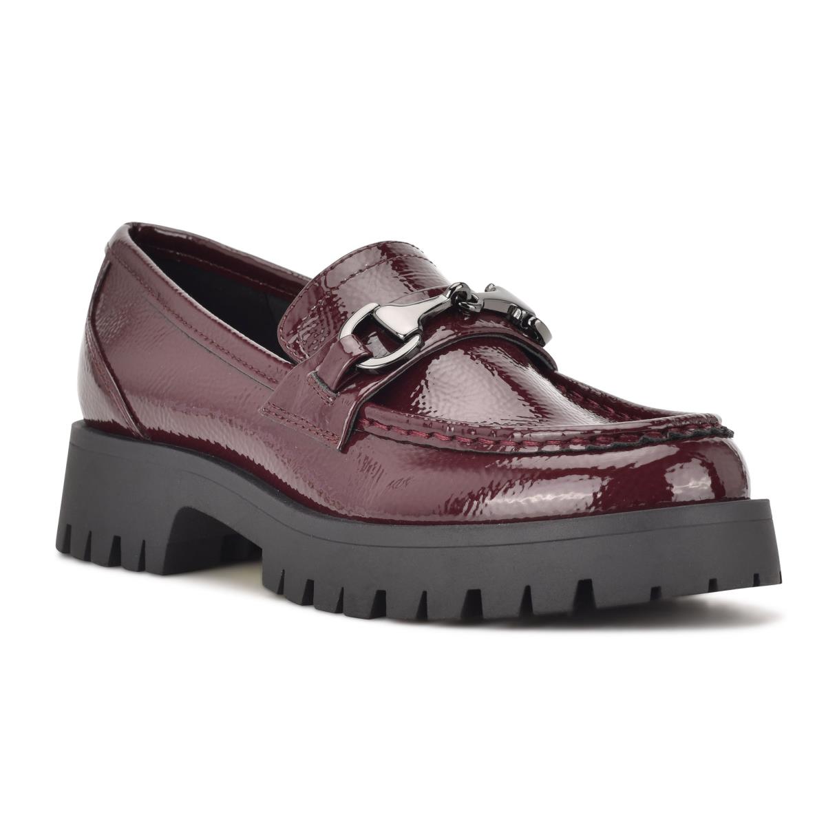 Red Women's Nine West Gonehme Lug Sole Loafers | FINY06297