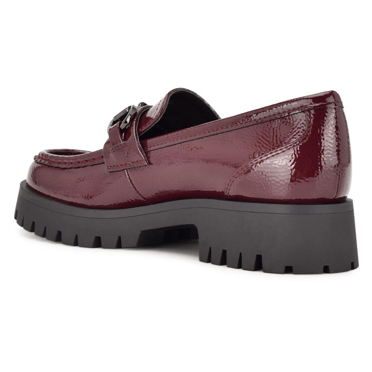 Red Women's Nine West Gonehme Lug Sole Loafers | FINY06297