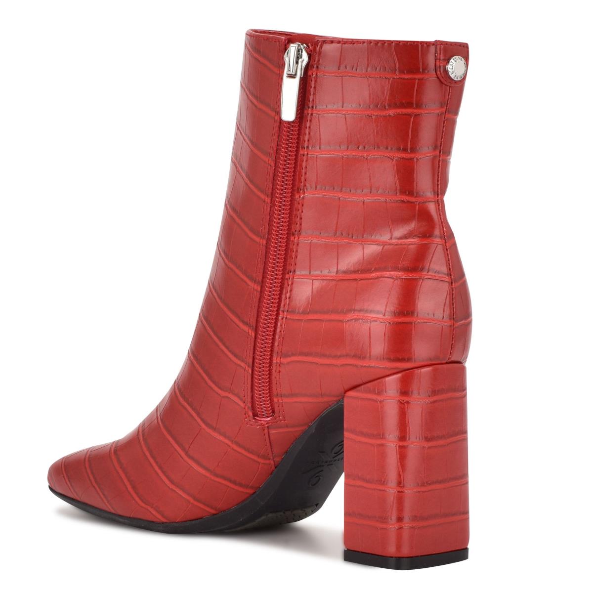 Red Women's Nine West Sardo 9x9 Heeled Booties | CERH90865