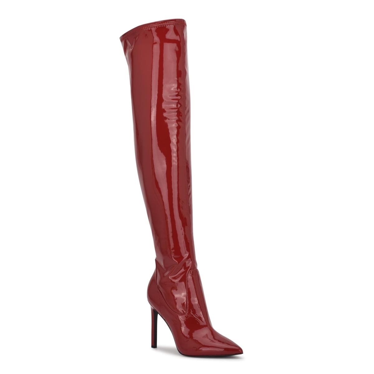 Red Women's Nine West Tacy Over The Knee Boots | VKOM39628