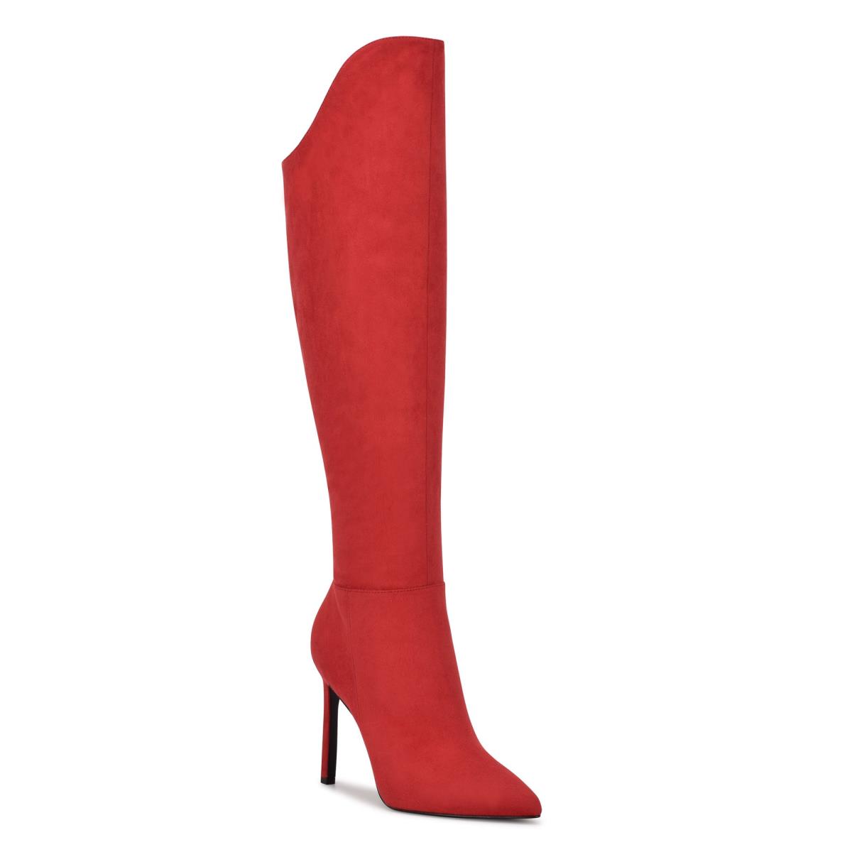 Red Women's Nine West Teleena Heeled Boots | CGKS20753