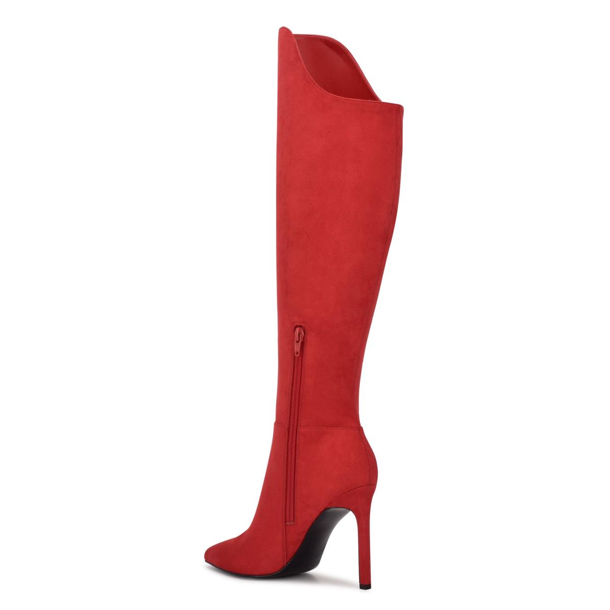 Red Women's Nine West Teleena Heeled Boots | CGKS20753