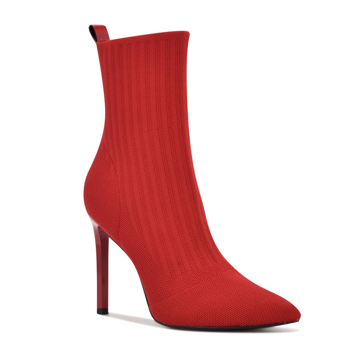 Red Women's Nine West Teoy Dress Booties | CQXZ27431