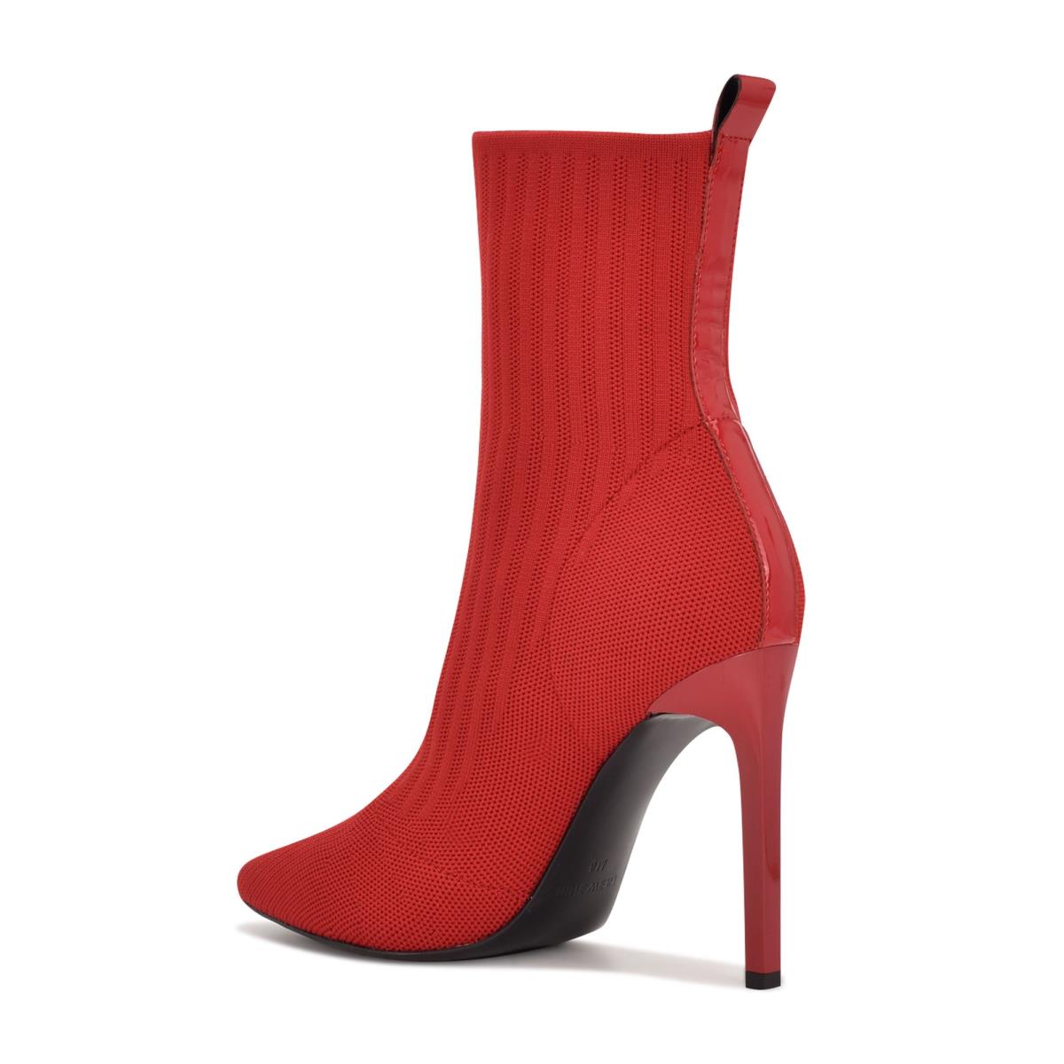 Red Women's Nine West Teoy Dress Booties | CQXZ27431