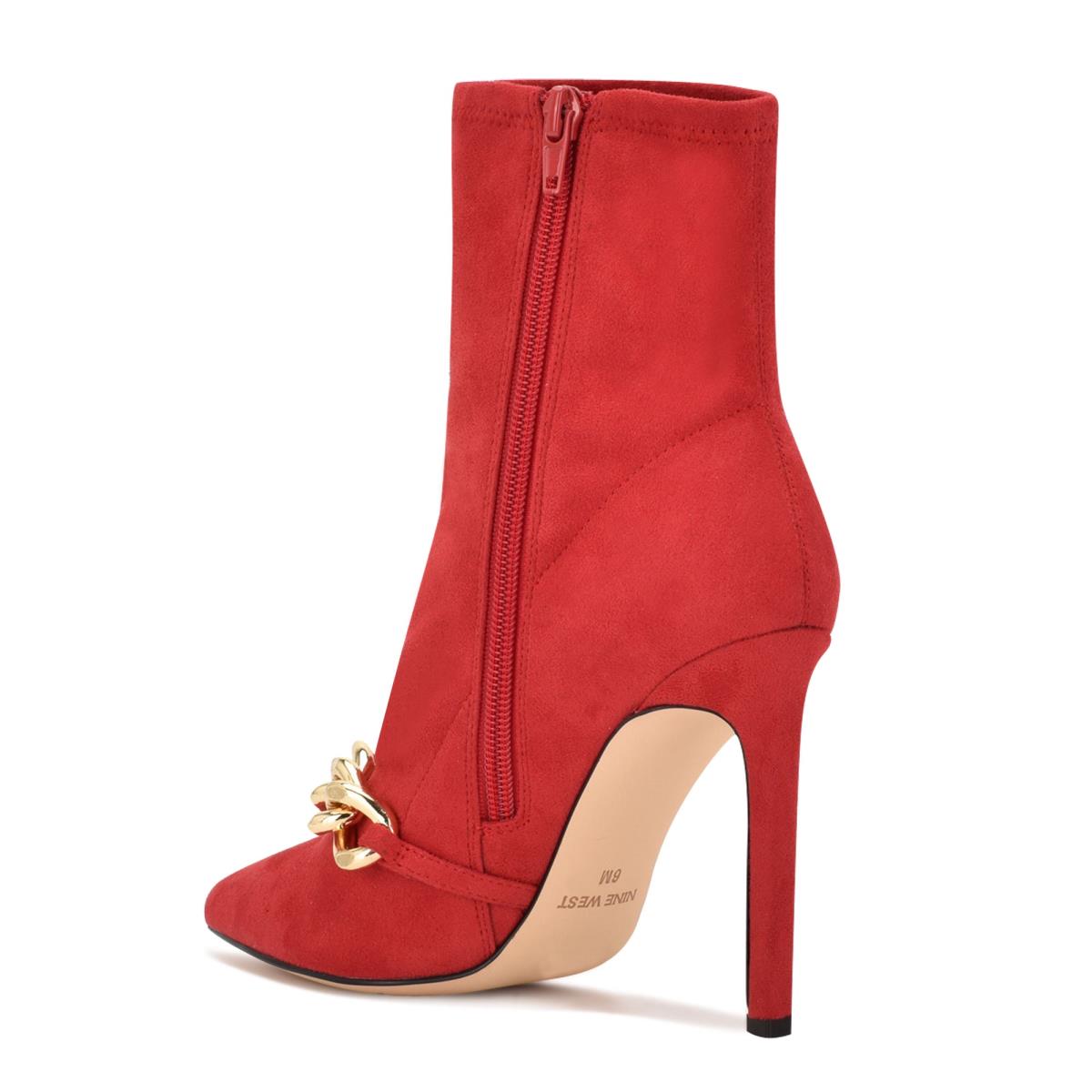 Red Women's Nine West Timbaa Dress Bootie Booties | IBRP87104