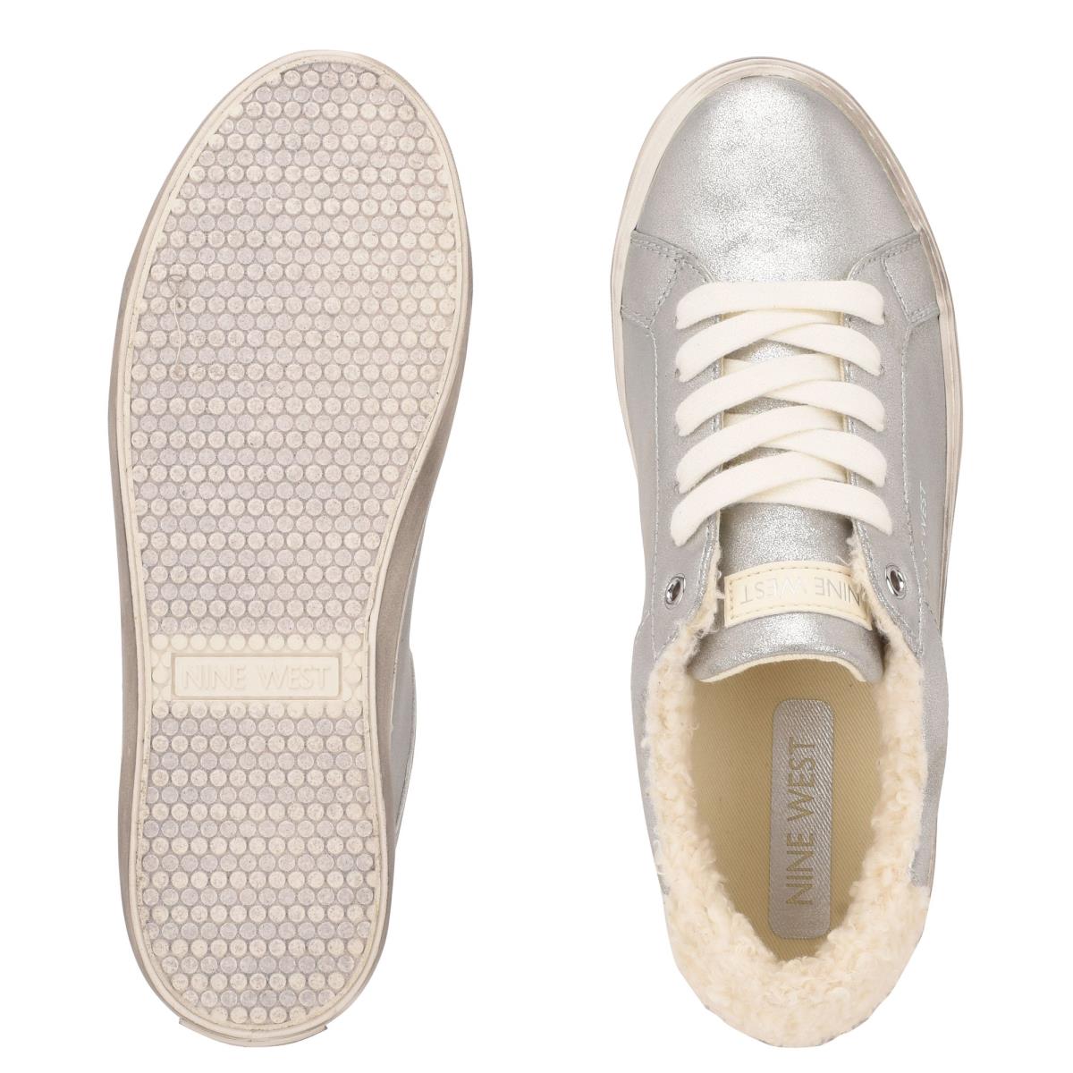 Silver Women's Nine West Bribe Casual Sneakers | JYVQ64307