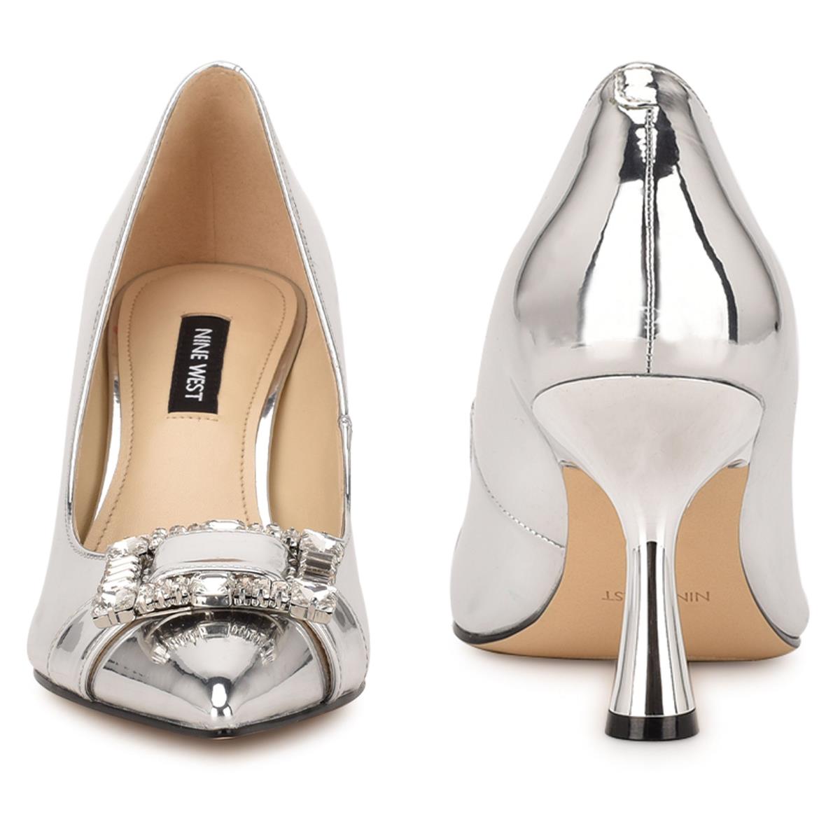 Silver Women's Nine West Helyn Pointy Toe Pumps | GEMW06891