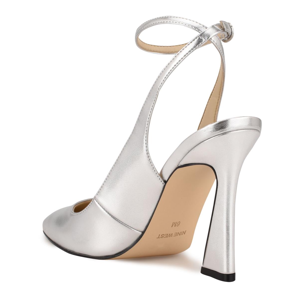 Silver Women's Nine West Tabita Ankle Strap Dress Pumps | EFWX23680