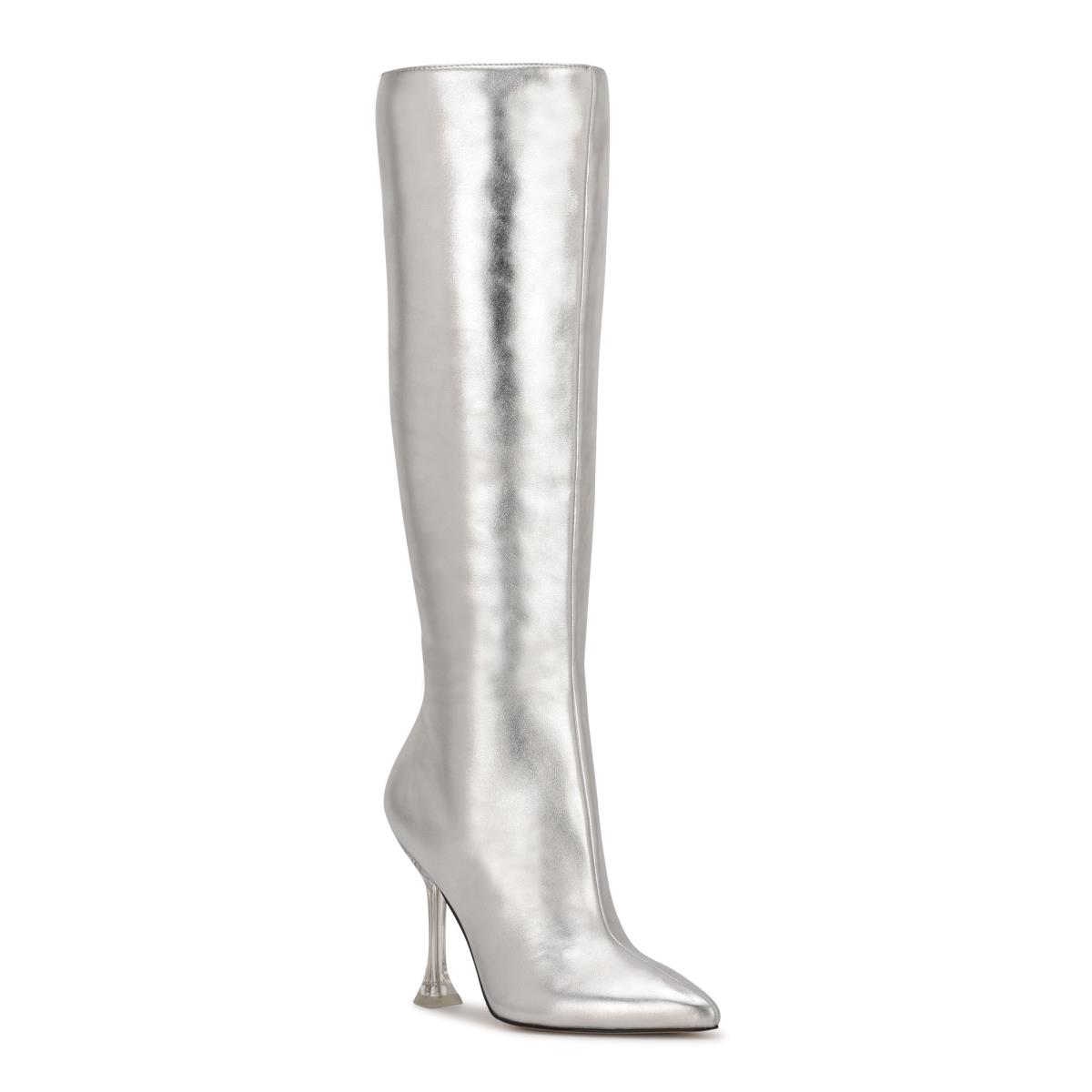 Silver Women's Nine West Talya Dress Boots | IEKA63849