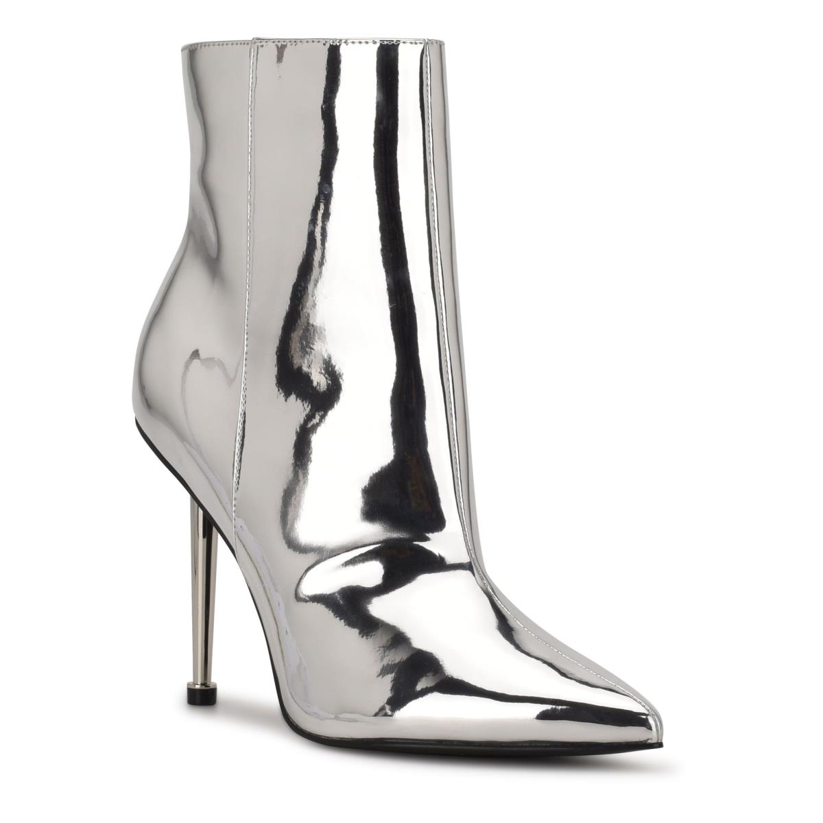 Silver Women's Nine West Tryin Dress Booties | FPTW74035