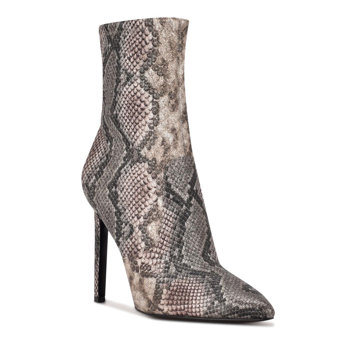 Snake Women's Nine West Teoy Dress Booties | MTGC85742