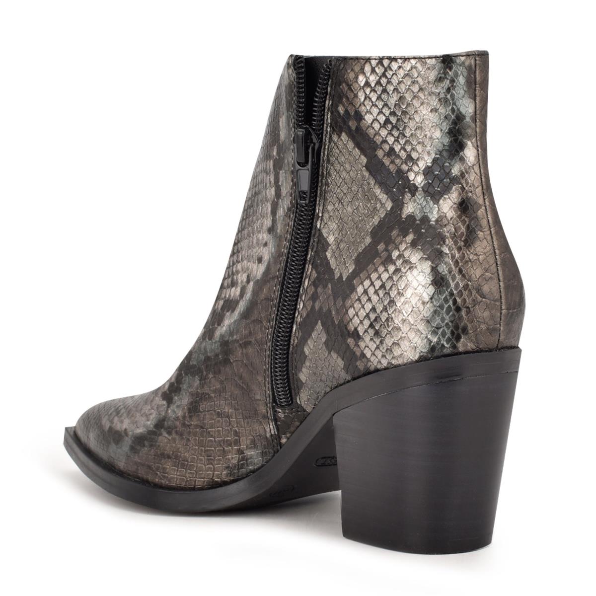 Snake Women's Nine West Wearit Block Heel Booties | VLDX80421