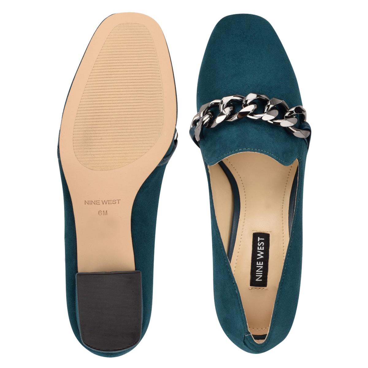 Turquoise / Turquoise Women's Nine West Remal Heeled Loafers | LGSH39418