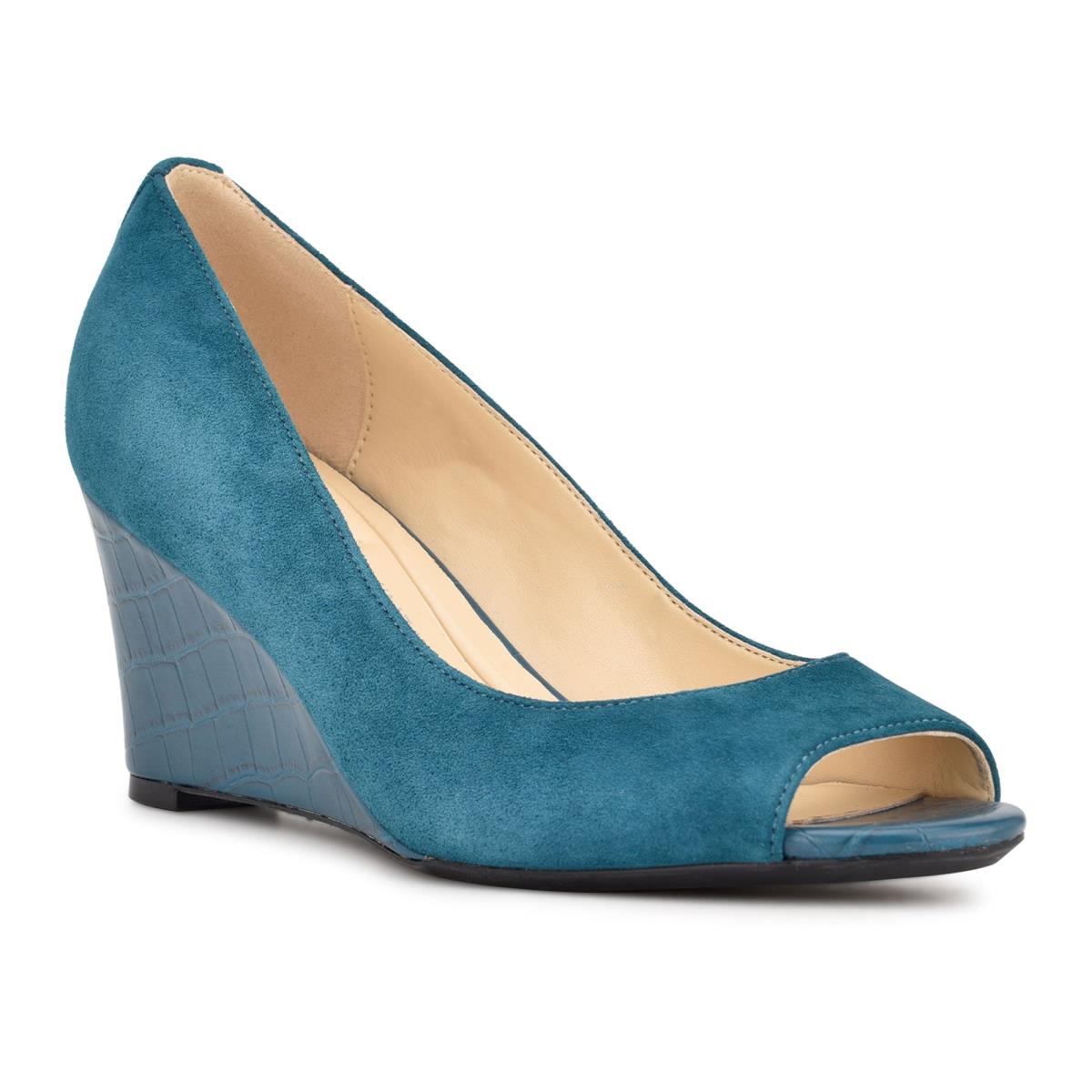 Turquoise Women's Nine West Cape 9x9 Dress Wedges | EZNA01832