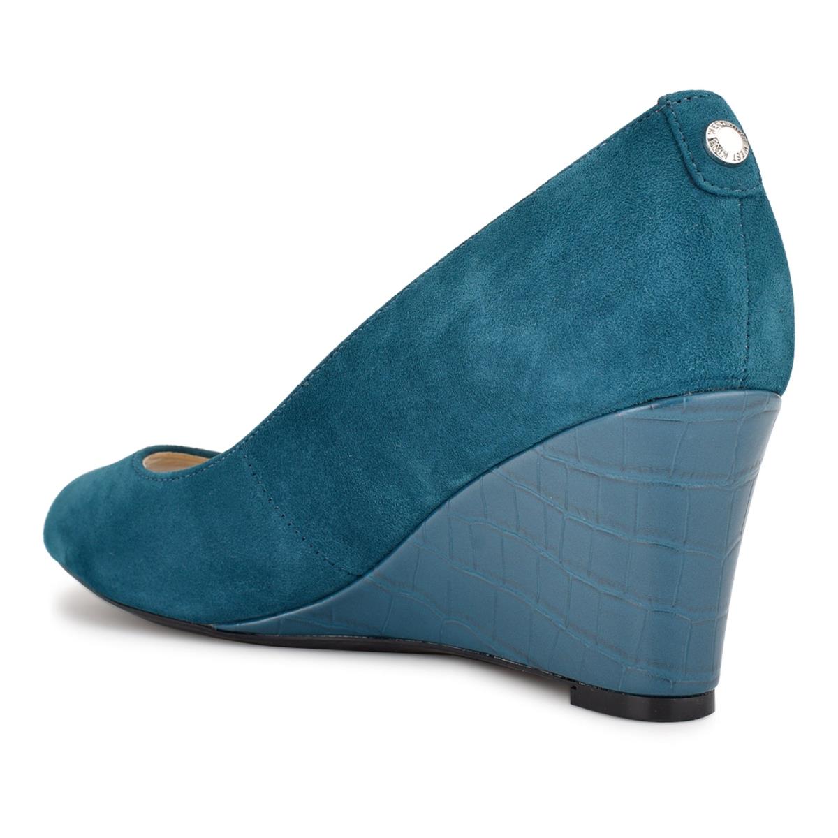 Turquoise Women's Nine West Cape 9x9 Dress Wedges | EZNA01832