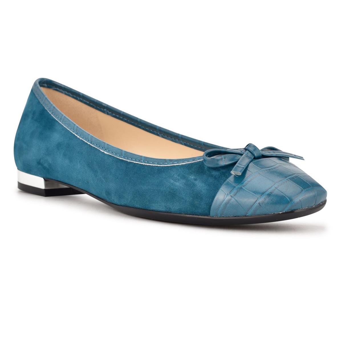 Turquoise Women's Nine West Olly 9x9 Ballet Ballet Flats | PCDX45832