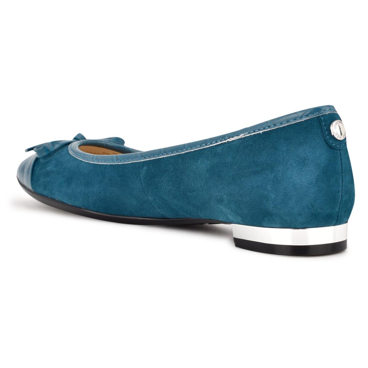 Turquoise Women's Nine West Olly 9x9 Ballet Ballet Flats | PCDX45832