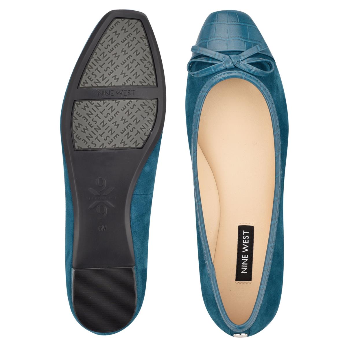 Turquoise Women's Nine West Olly 9x9 Ballet Ballet Flats | PCDX45832