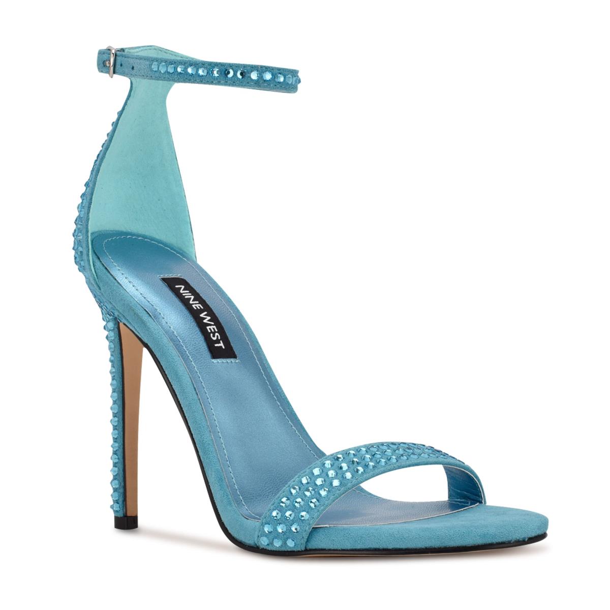 Turquoise Women's Nine West Toria Ankle Strap Sandals | KYBT17035