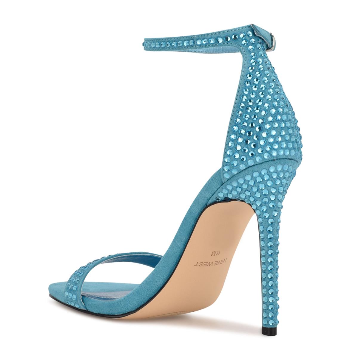 Turquoise Women's Nine West Toria Ankle Strap Sandals | KYBT17035