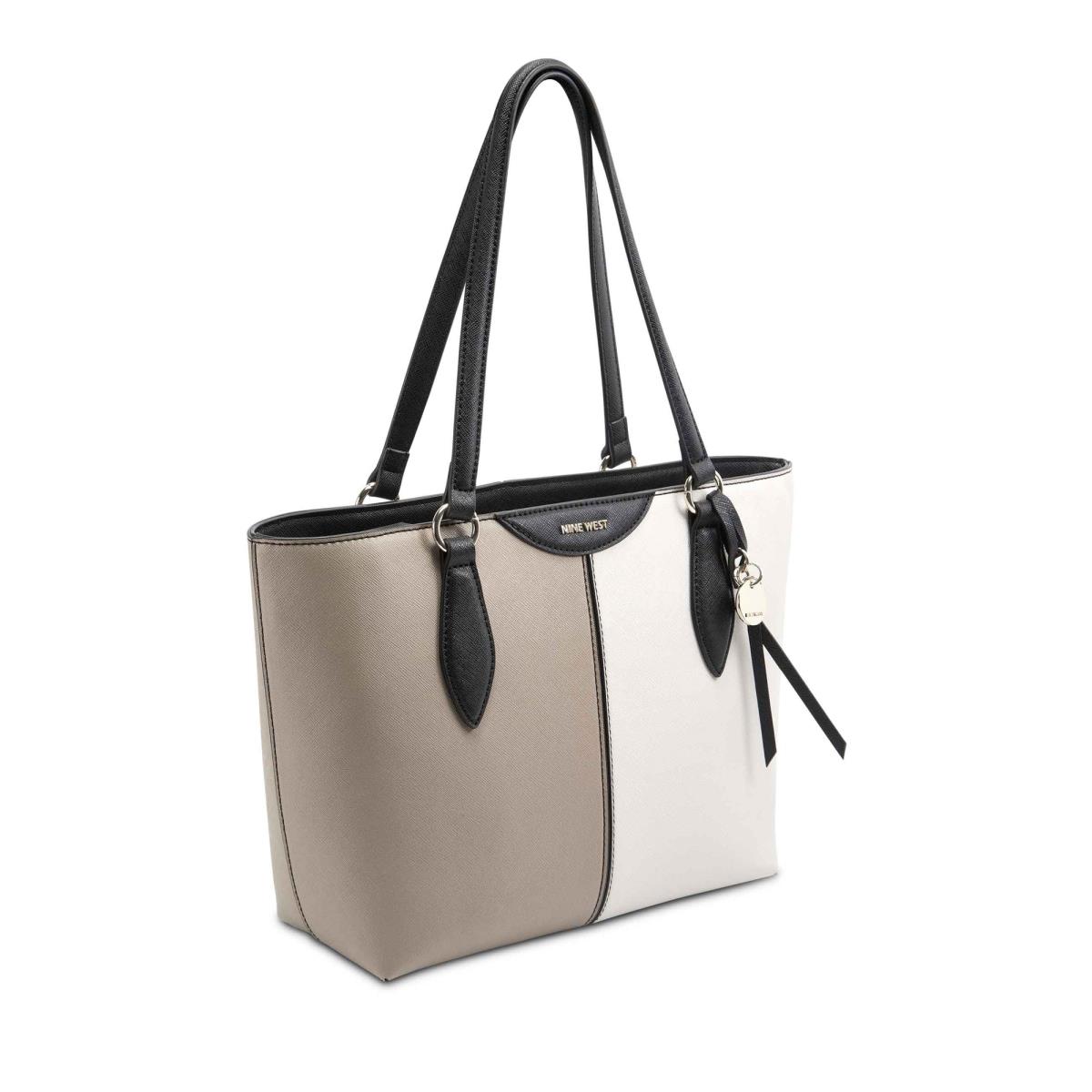 White / Grey Women's Nine West Paisley Small Tote Tote Bags | QRCK32850