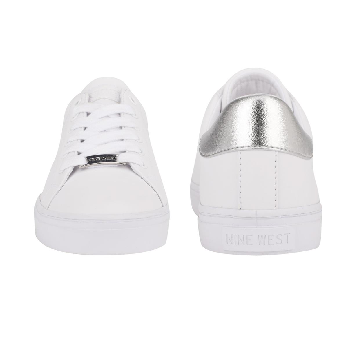 White / Silver Women's Nine West Best Casual Sneakers | IAWP76958