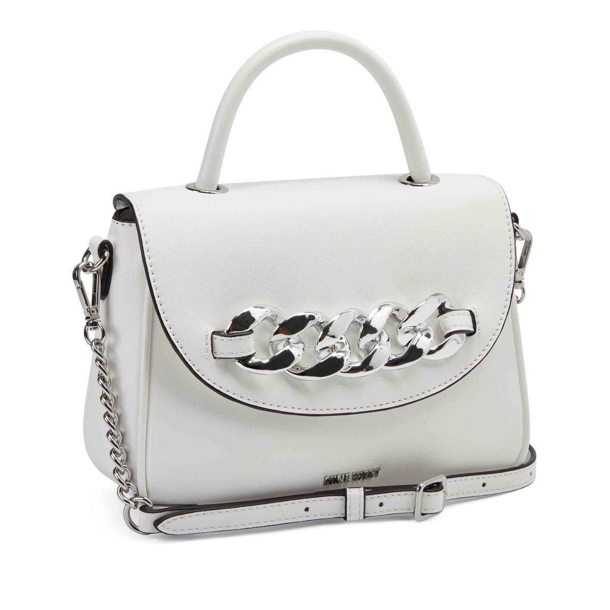 White Women's Nine West Addy Mini Top Handle Flap Crossbody Bags | ZOHB03691