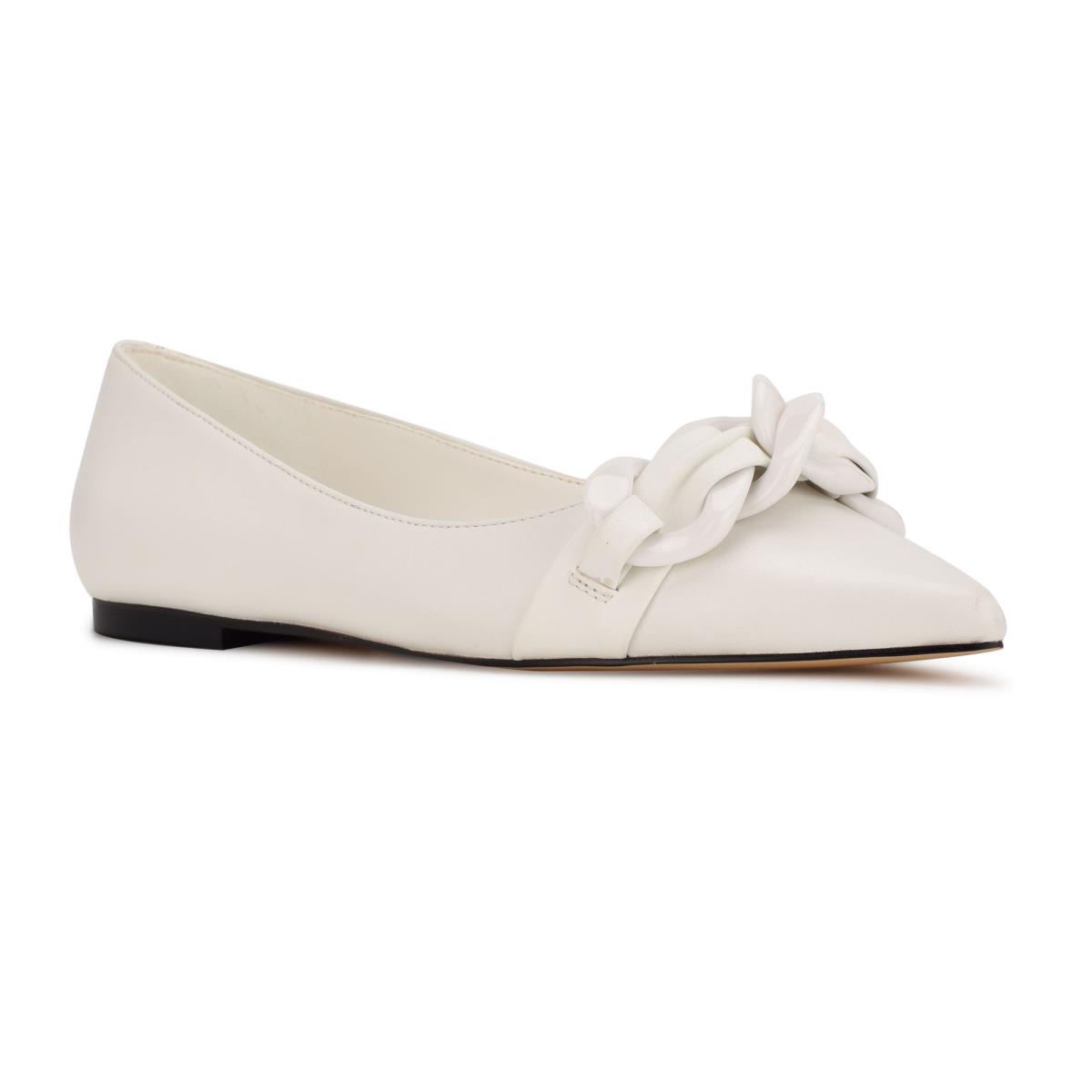 White Women's Nine West Buyme Pointy Toe Ballet Flats | TANO98754