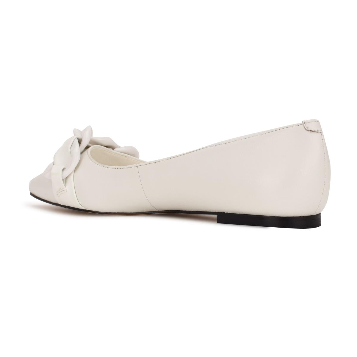 White Women's Nine West Buyme Pointy Toe Ballet Flats | TANO98754