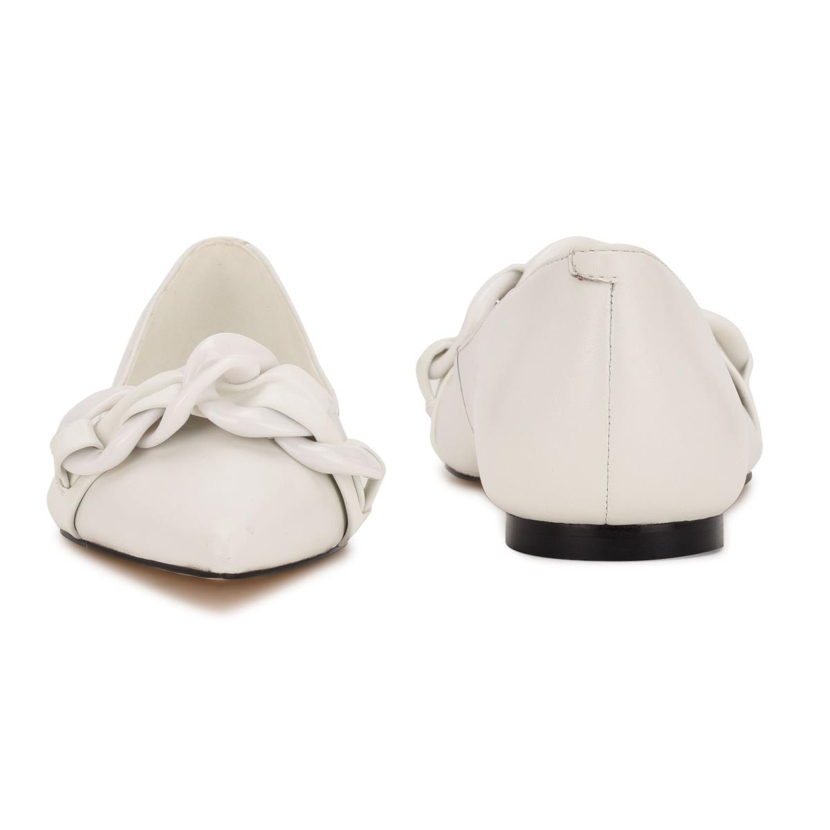 White Women's Nine West Buyme Pointy Toe Ballet Flats | TANO98754