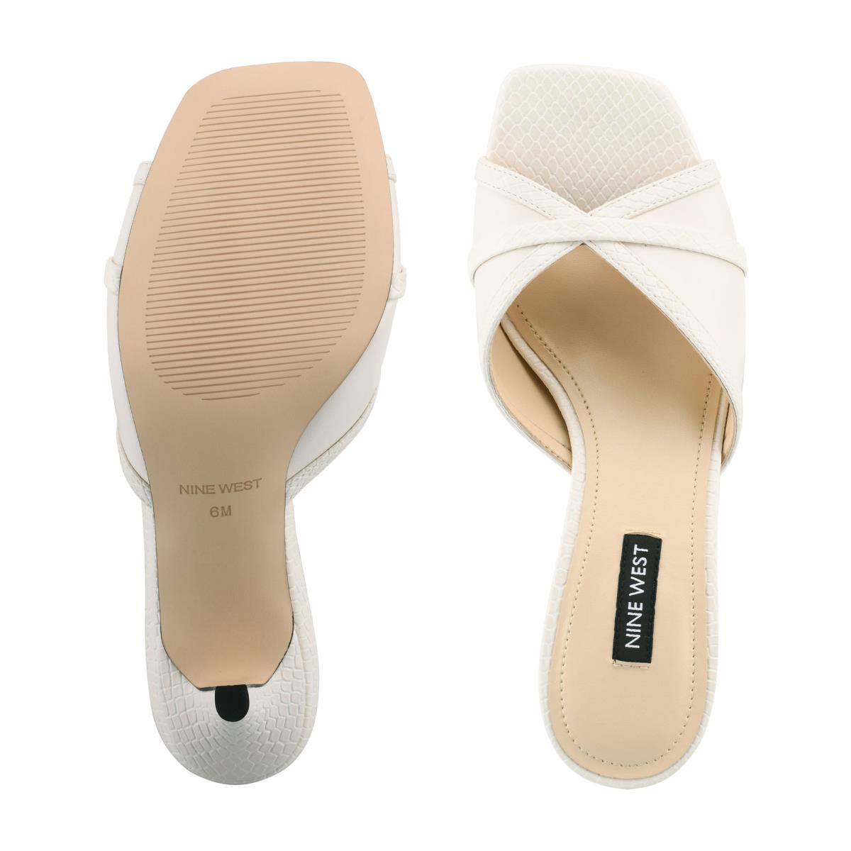 White Women's Nine West Dainty Heeled Slide Sandals | SUNI03246